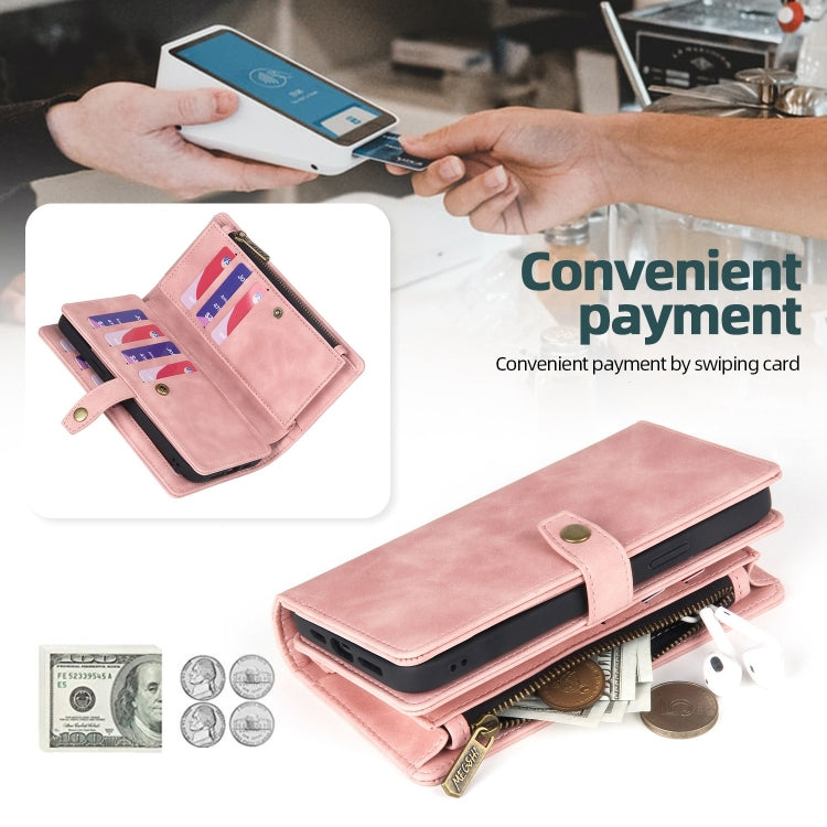 Étui portefeuille en cuir avec fermeture éclair et fermeture magnétique, détachable, pour Samsung Galaxy A72 4G/5G et Samsung Galaxy A73 5G