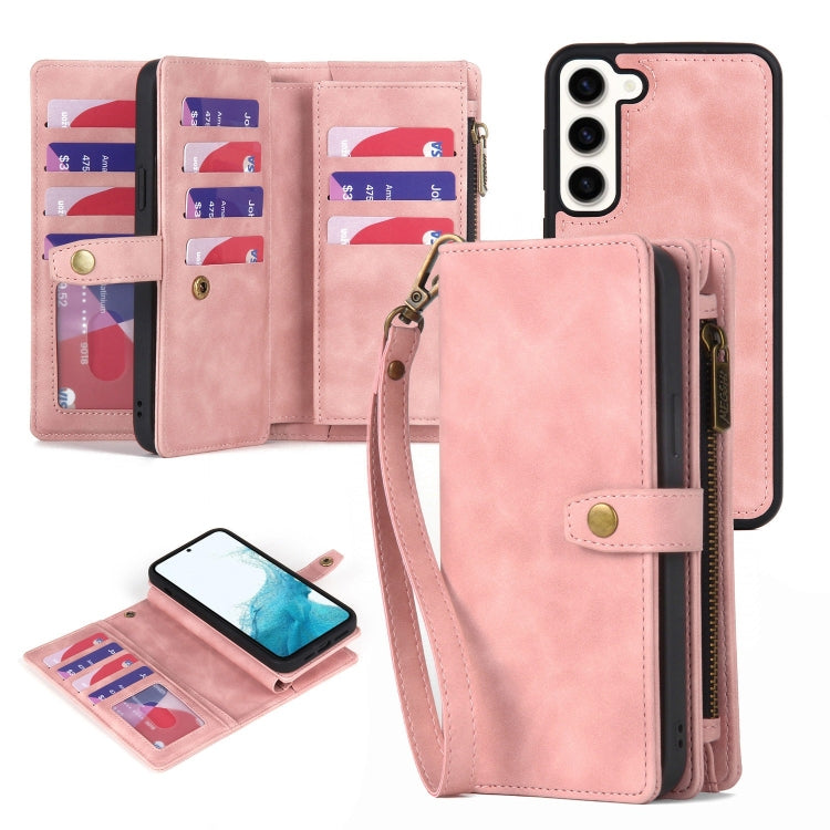 Étui portefeuille en cuir avec fermeture éclair et fermeture magnétique, détachable, pour Samsung Galaxy A72 4G/5G et Samsung Galaxy A73 5G