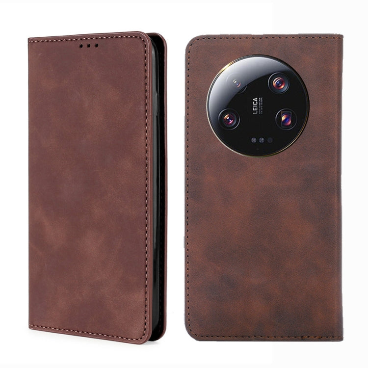 Skin Feel Magnetic Leather Phone Case, For Xiaomi 13 Ultra 5G