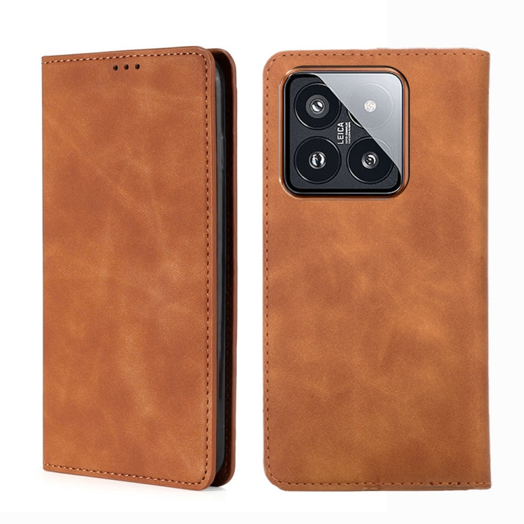 Skin Feel Magnetic Leather Phone Case, For Xiaomi Redmi Note 13R Pro 5G, For Xiaomi 14 Pro, For Xiaomi 14, For Xiaomi Redmi 13C
