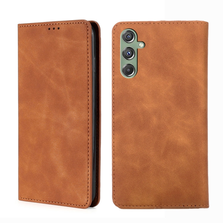 Skin Feel Magnetic Leather Phone Case, For Samsung Galaxy M34 5G / F34 5G, For Samsung Galaxy M54 5G, For Samsung Galaxy F14 5G, For Samsung Galaxy M14 5G