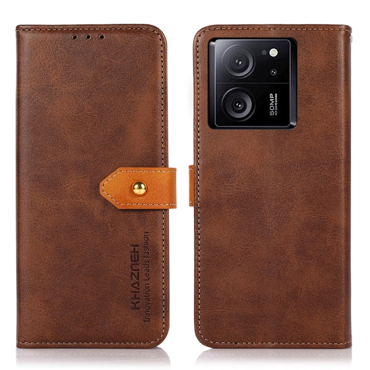 KHAZNEH Cowhide Texture Flip Leather Phone Case