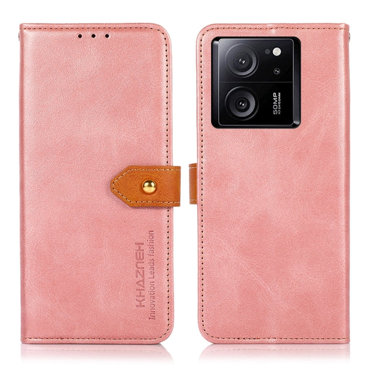 KHAZNEH Cowhide Texture Flip Leather Phone Case