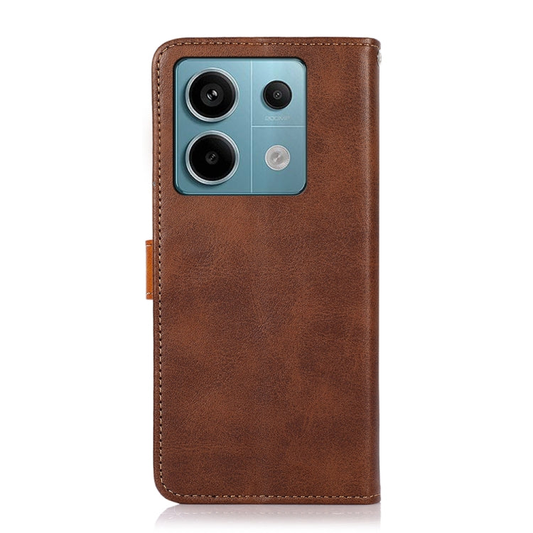 KHAZNEH Cowhide Texture Flip Leather Phone Case