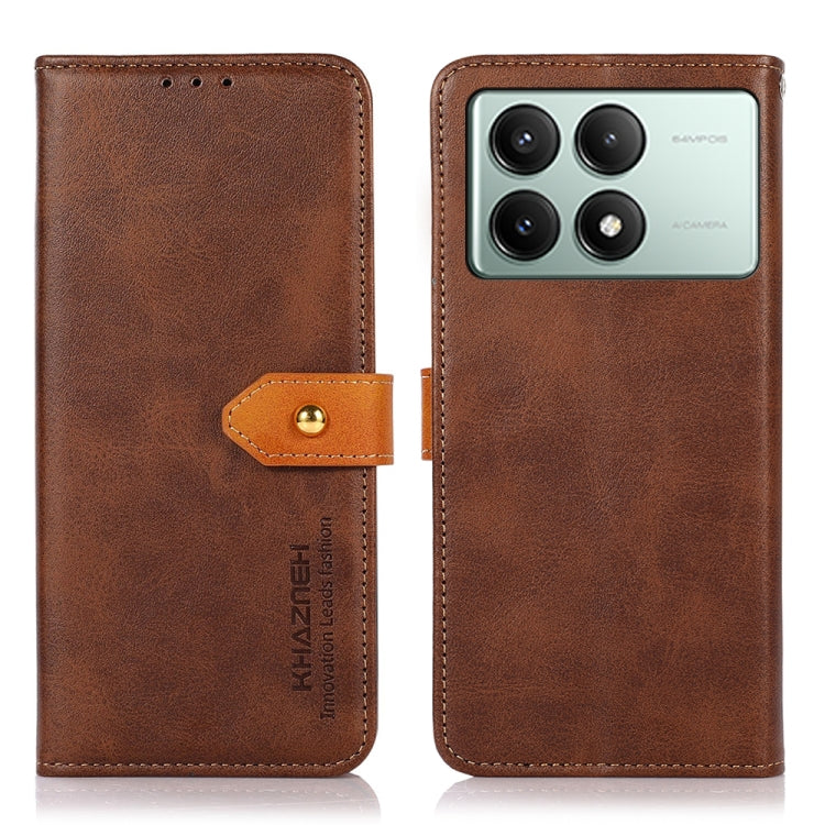 KHAZNEH Cowhide Texture Flip Leather Phone Case