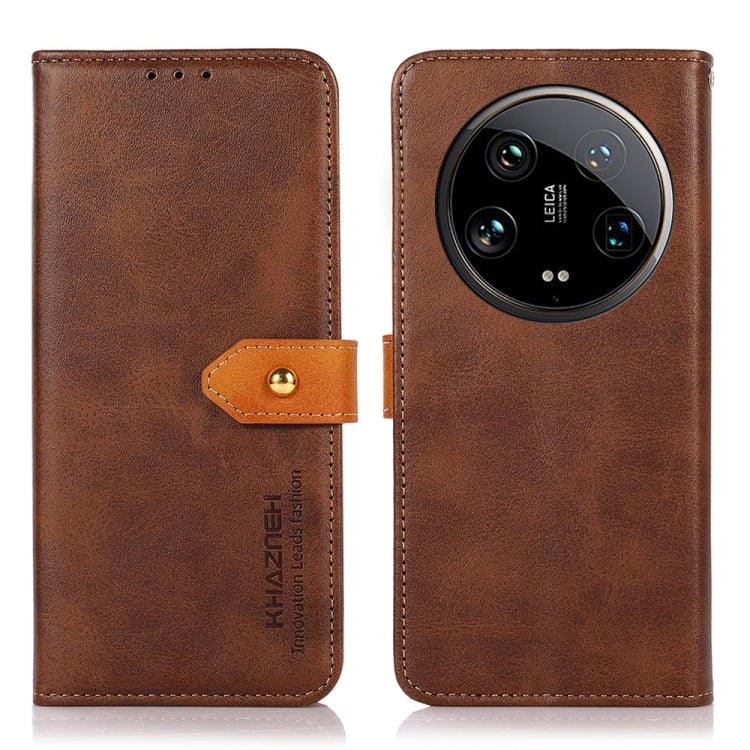 KHAZNEH Cowhide Texture Flip Leather Phone Case