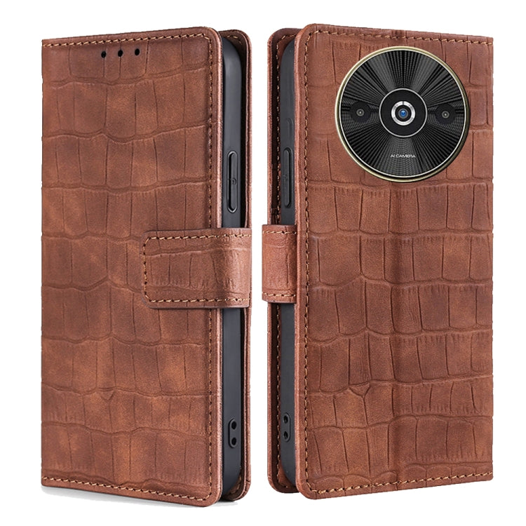 Skin Feel Crocodile Magnetic Clasp Leather Phone Case