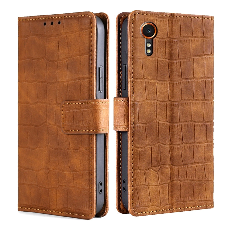 Skin Feel Crocodile Magnetic Clasp Leather Phone Case