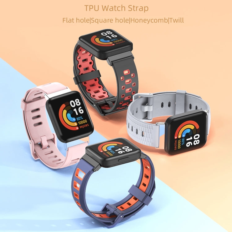 Mijobs Flat Hole Breathable TPU Watch Band