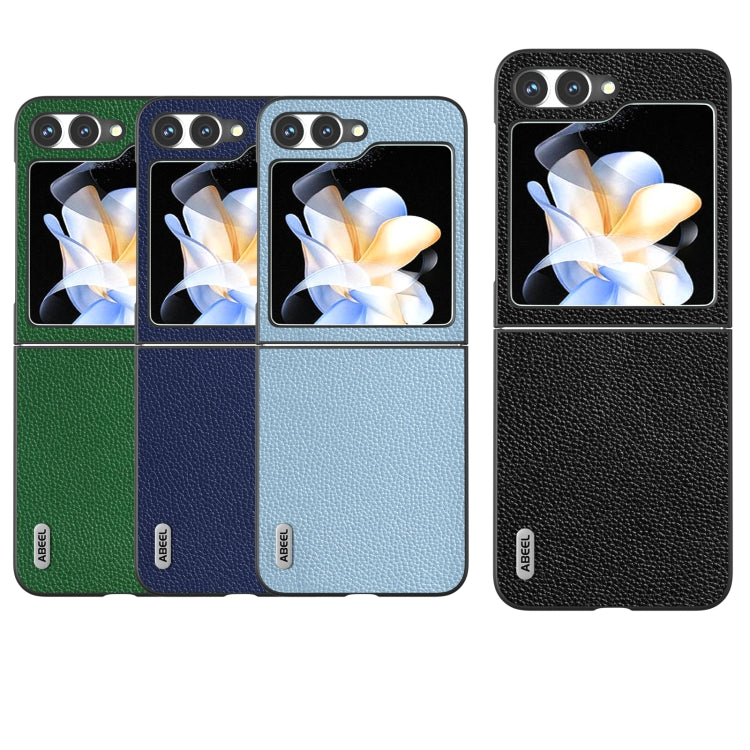 ABEEL Black Edge Genuine Leather Mino Phone Case, For Samsung Galaxy Z Flip6 / Flip7 FE, For Samsung Galaxy Z Fold6, For Samsung Galaxy Z Fold5, For Samsung Galaxy Z Flip5