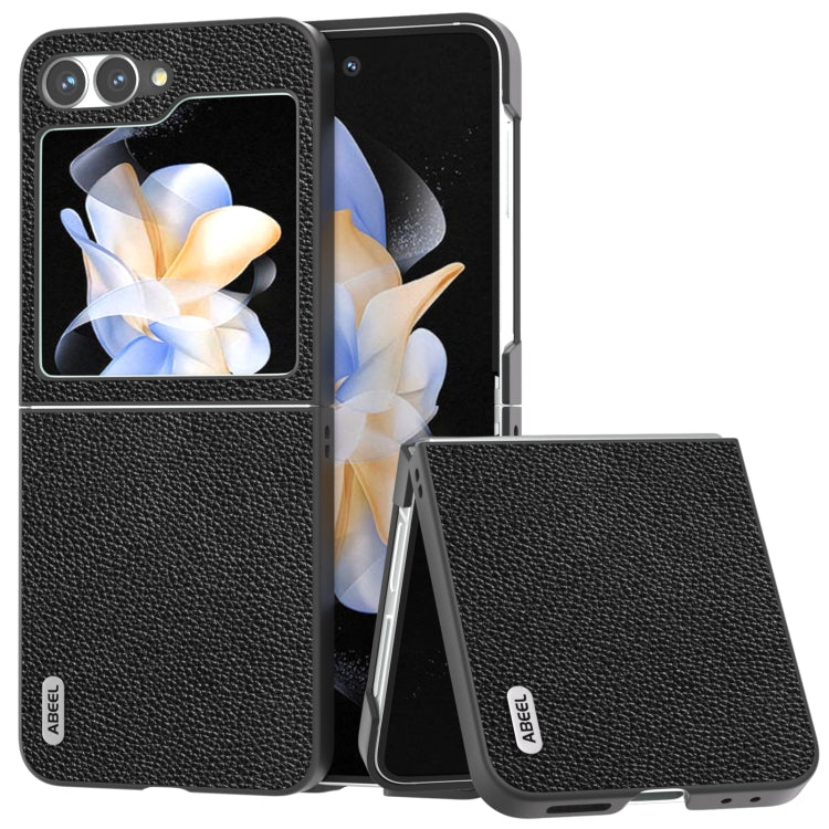 ABEEL Black Edge Genuine Leather Mino Phone Case, For Samsung Galaxy Z Flip6 / Flip7 FE, For Samsung Galaxy Z Fold6, For Samsung Galaxy Z Fold5, For Samsung Galaxy Z Flip5