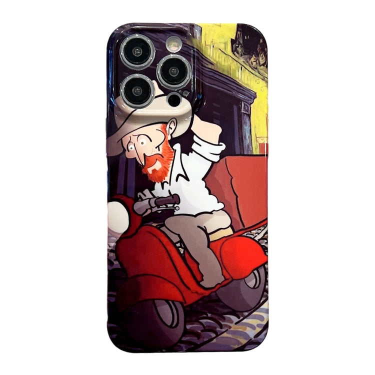 Oil Painting Pattern Glossy PC Phone Case, For iPhone 15 Pro Max, For iPhone 15 Pro, For iPhone 15 Plus, For iPhone 15