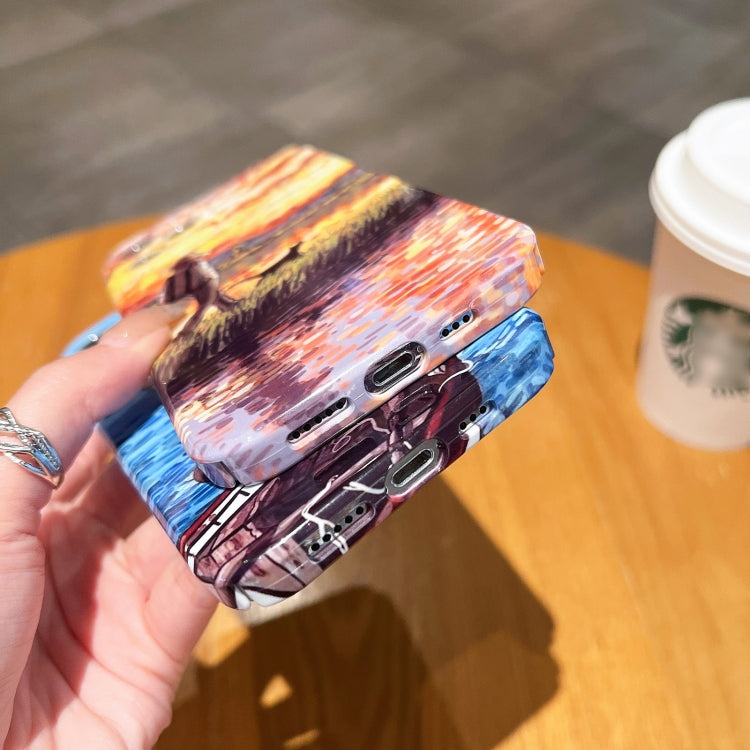 Oil Painting Pattern Glossy PC Phone Case, For iPhone 12, For iPhone 12 Pro Max, For iPhone 12 Pro, For iPhone 11 Pro Max