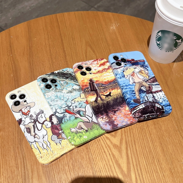 Oil Painting Pattern Glossy PC Phone Case, For iPhone XS Max, For iPhone 8 Plus / 7 Plus