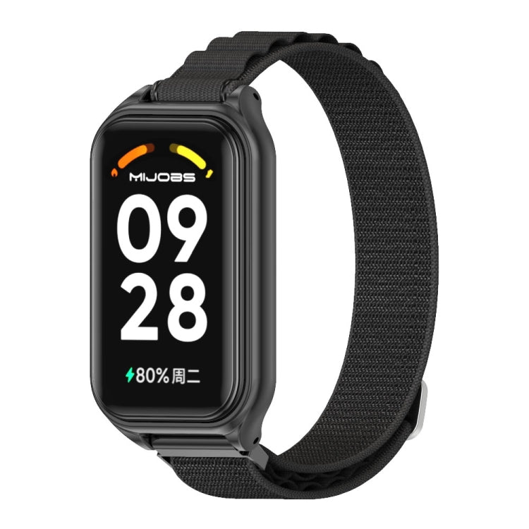Bracelet de montre Mijobs en nylon respirant avec coque métallique, pour Xiaomi Smart Band 8 Active / Redmi Band 2