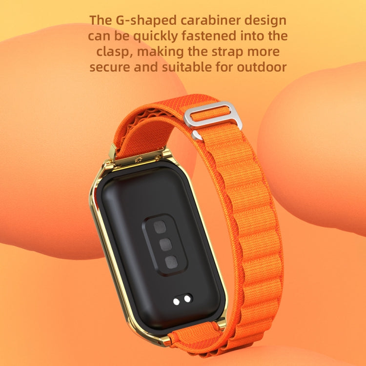 Bracelet de montre Mijobs en nylon respirant avec coque métallique, pour Xiaomi Smart Band 8 Active / Redmi Band 2