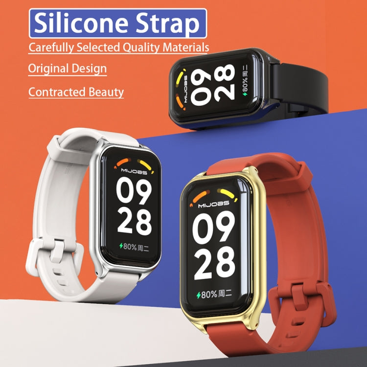 Mijobs Metal Shell Silicone Watch Band