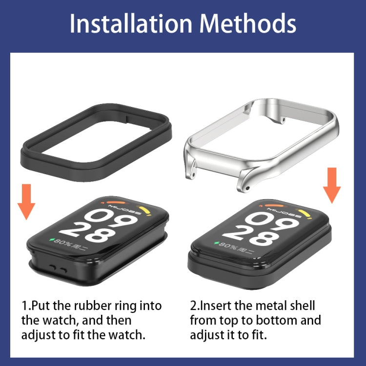 Mijobs Metal Shell Silicone Watch Band