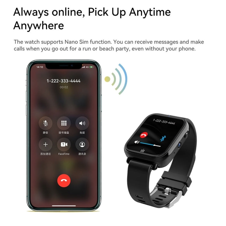 Montre connectée Z20 4G LTE avec écran de 1,75 pouce, Android 9, 1 Go + 16 Go, 4 Go + 64 Go, 4 Go + 128 Go