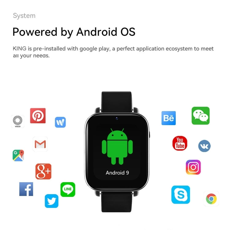 Montre connectée Z20 4G LTE avec écran de 1,75 pouce, Android 9, 1 Go + 16 Go, 4 Go + 64 Go, 4 Go + 128 Go