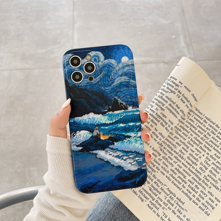 Oil Painting IMD Straight TPU Phone Case, For iPhone 14 Pro Max, For iPhone 14 Pro, For iPhone 14 Plus