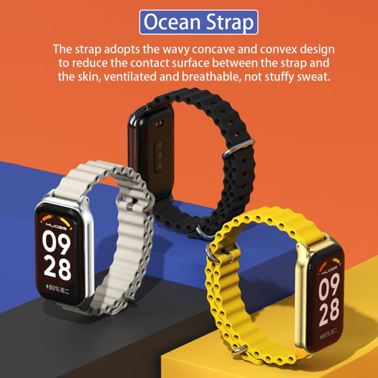 Mijobs Metal Shell Ocean Silicone Watch Band