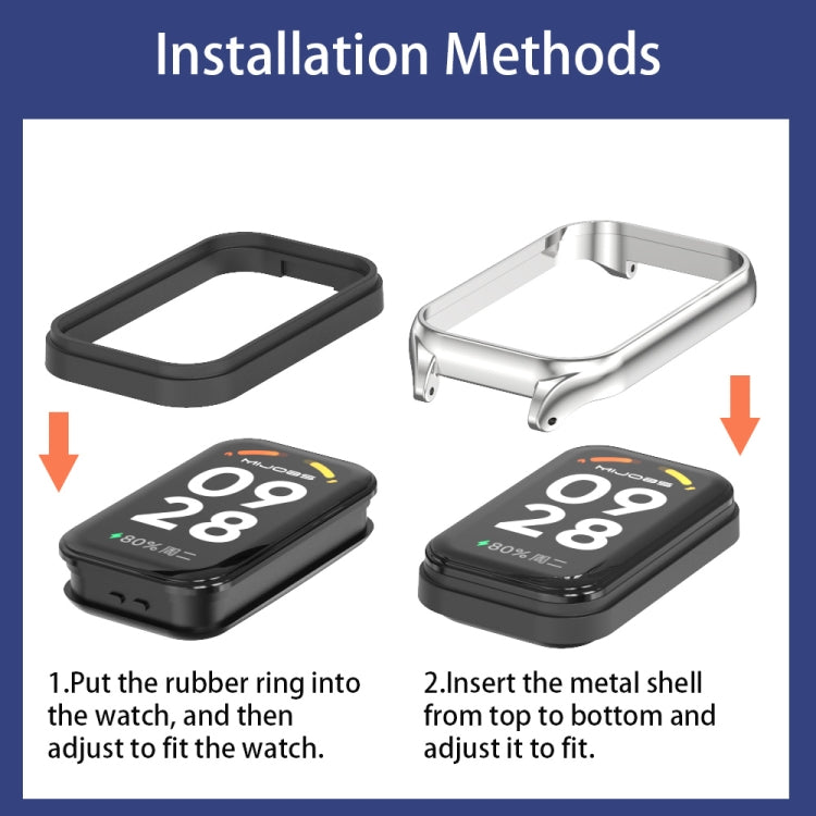 Mijobs Metal Shell Ocean Silicone Watch Band