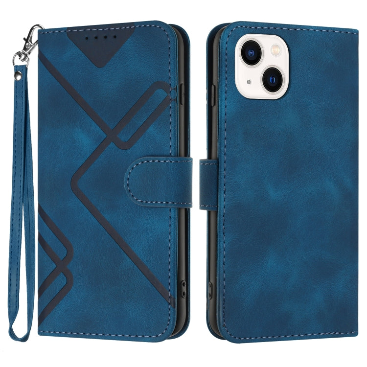 Line Pattern Skin Feel Leather Phone Case