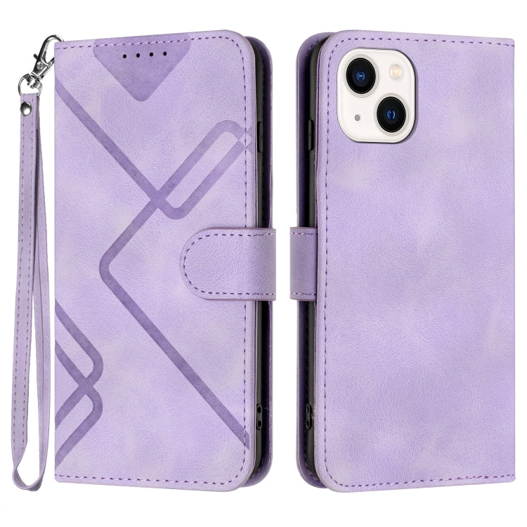 Line Pattern Skin Feel Leather Phone Case