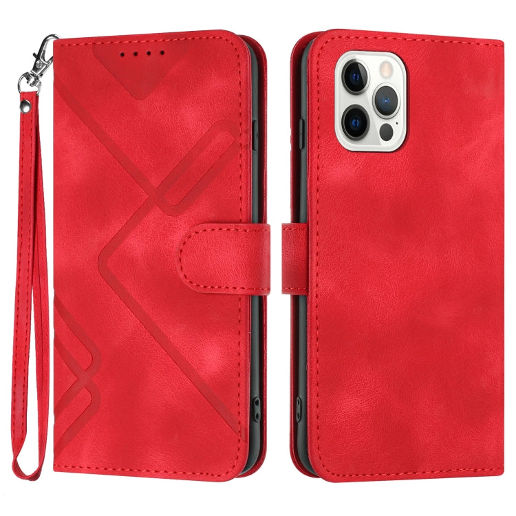 Line Pattern Skin Feel Leather Phone Case