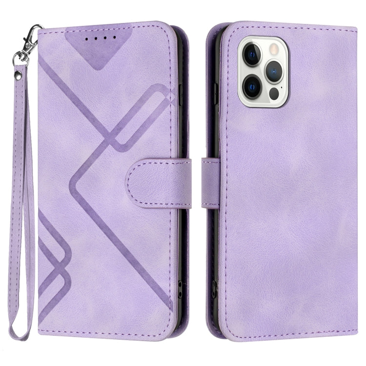 Line Pattern Skin Feel Leather Phone Case