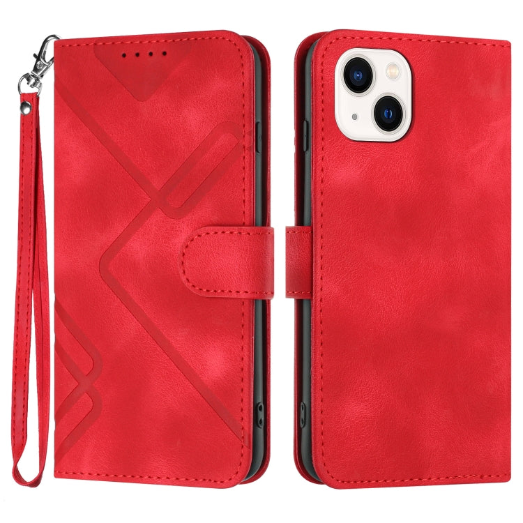 Line Pattern Skin Feel Leather Phone Case