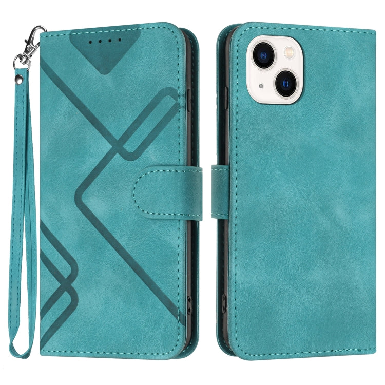 Line Pattern Skin Feel Leather Phone Case