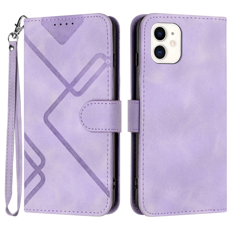 Line Pattern Skin Feel Leather Phone Case