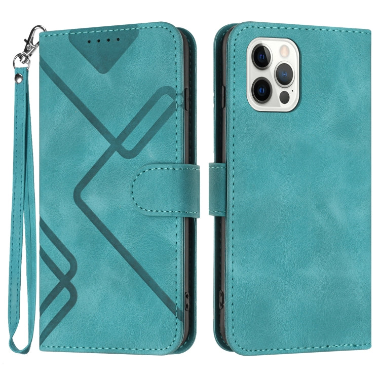 Line Pattern Skin Feel Leather Phone Case