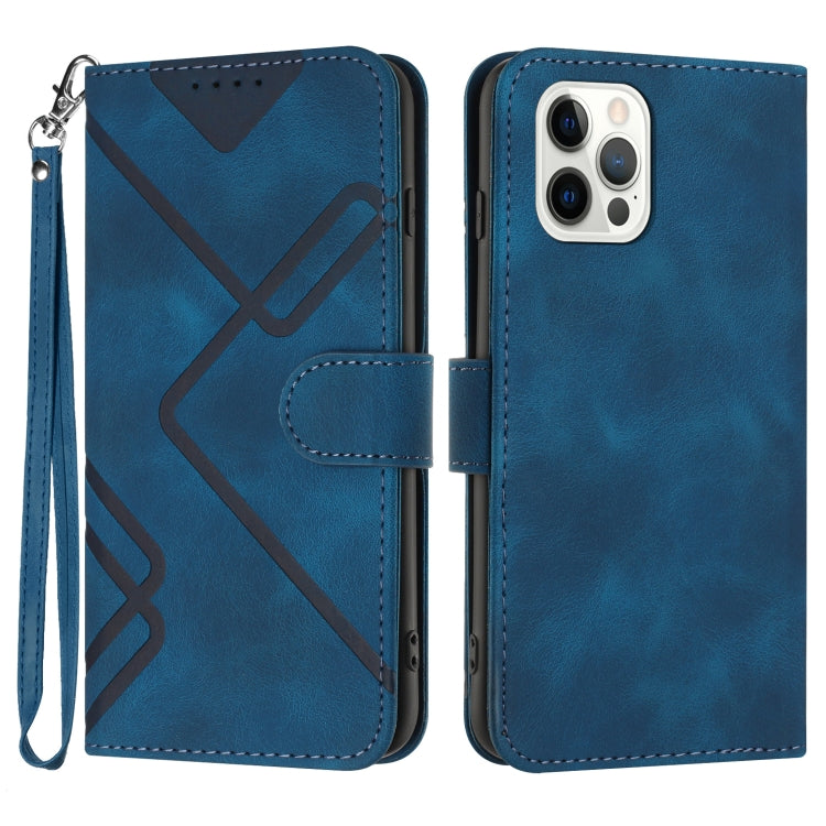 Line Pattern Skin Feel Leather Phone Case