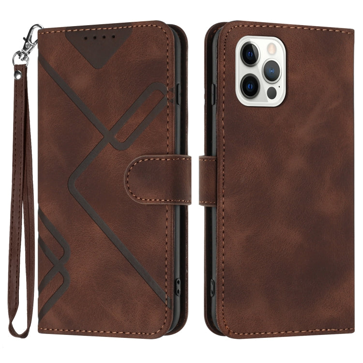 Line Pattern Skin Feel Leather Phone Case