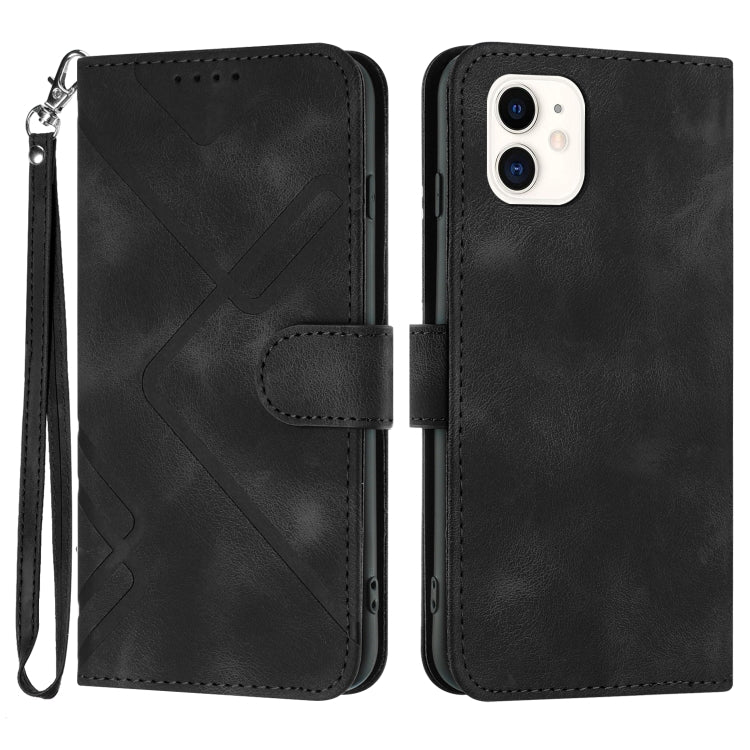 Line Pattern Skin Feel Leather Phone Case