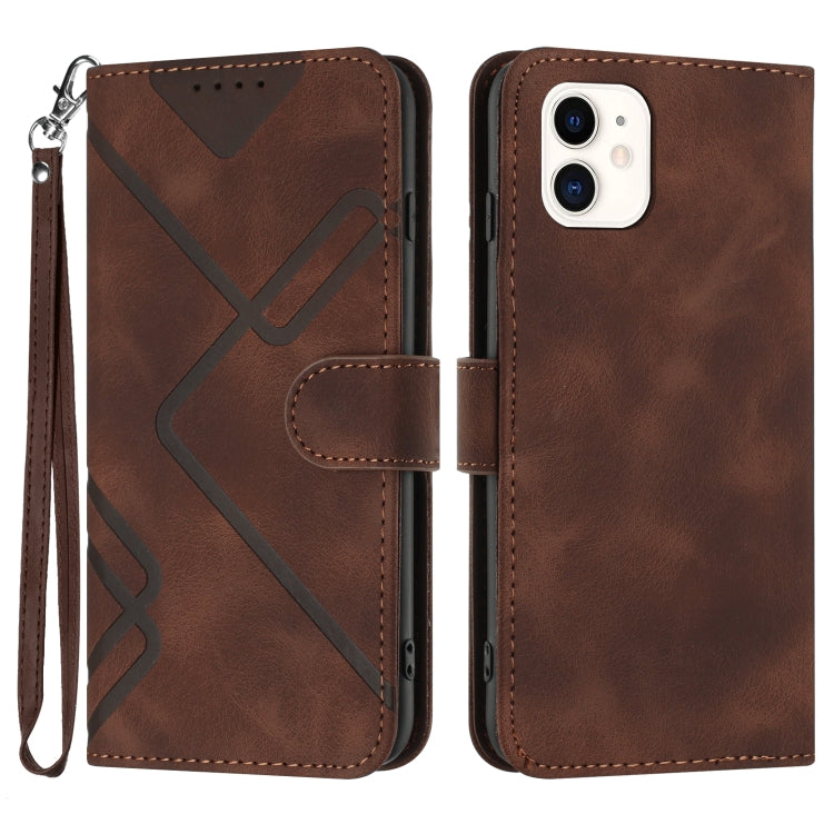 Line Pattern Skin Feel Leather Phone Case