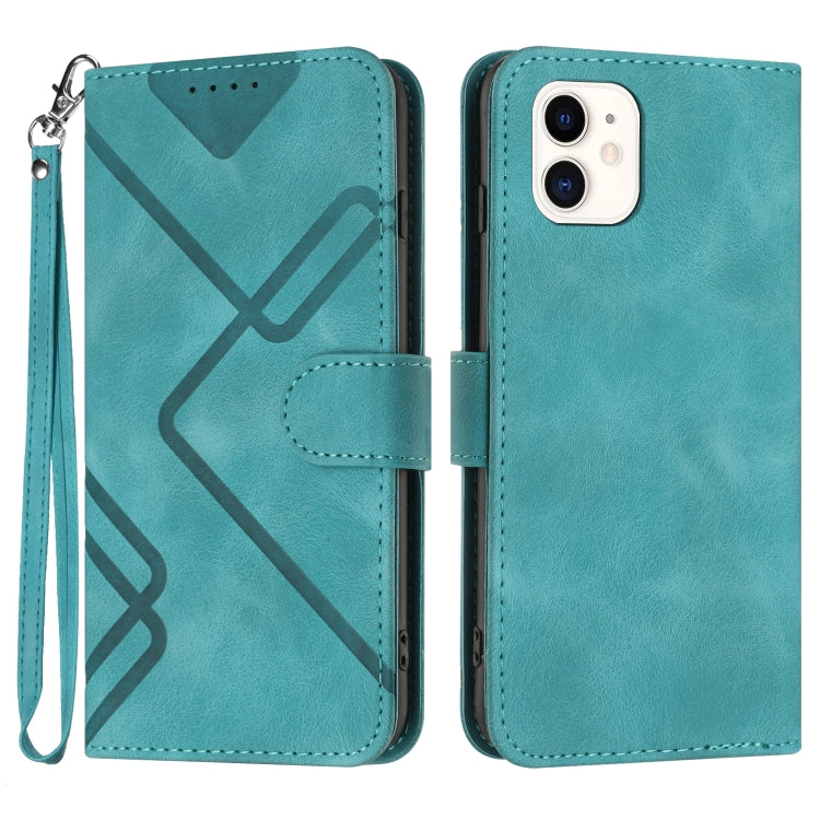 Line Pattern Skin Feel Leather Phone Case
