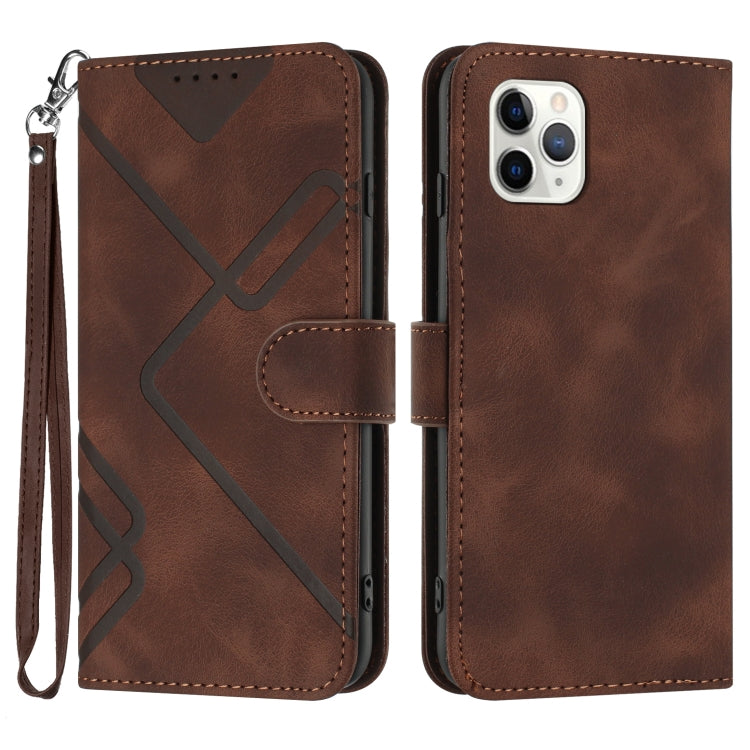 Line Pattern Skin Feel Leather Phone Case