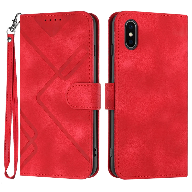 Line Pattern Skin Feel Leather Phone Case
