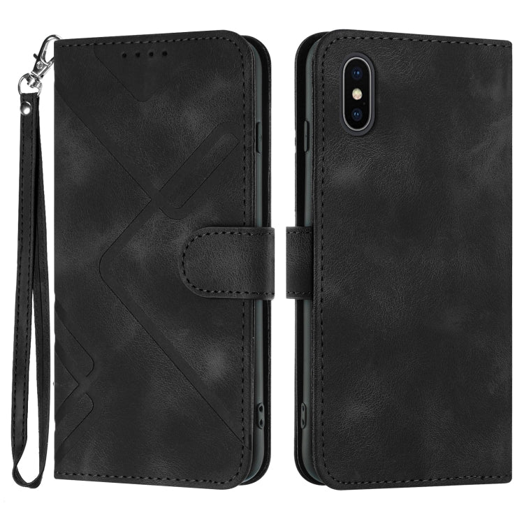 Line Pattern Skin Feel Leather Phone Case