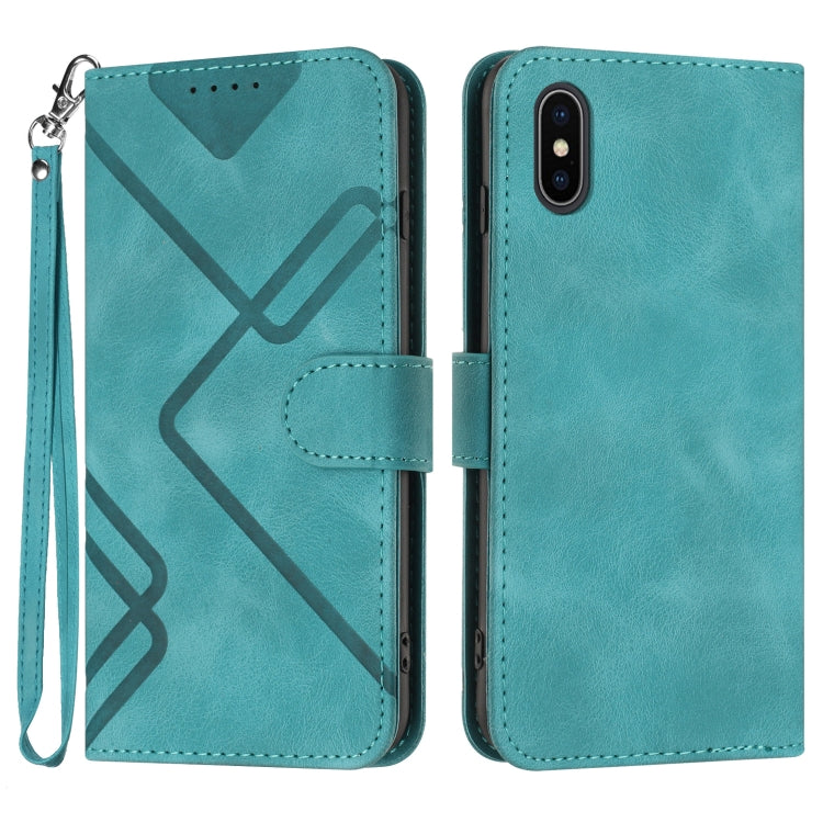 Line Pattern Skin Feel Leather Phone Case