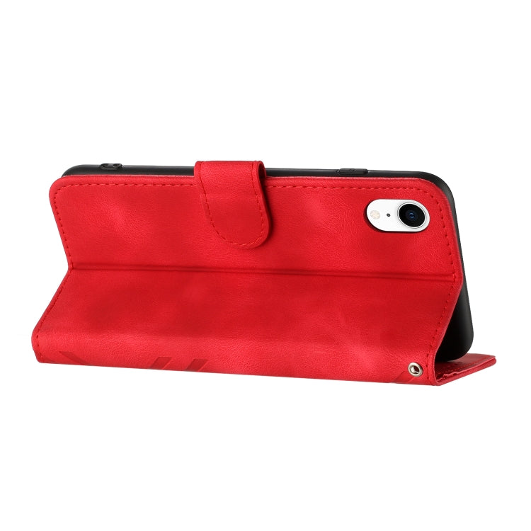 Line Pattern Skin Feel Leather Phone Case