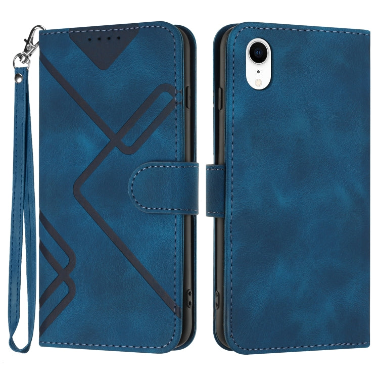 Line Pattern Skin Feel Leather Phone Case