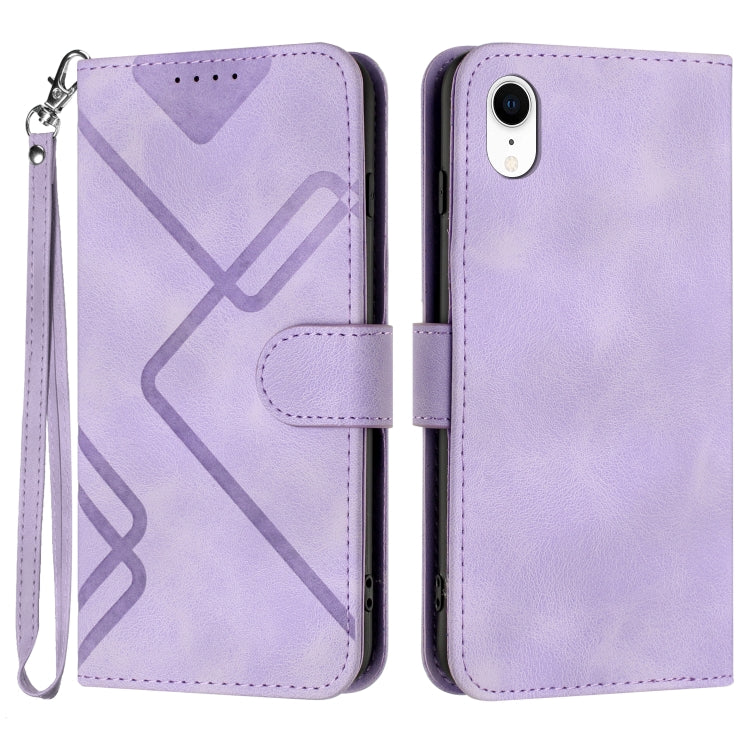 Line Pattern Skin Feel Leather Phone Case