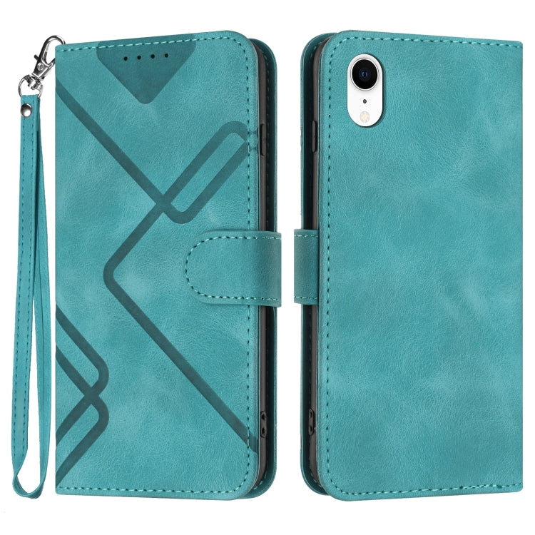 Line Pattern Skin Feel Leather Phone Case