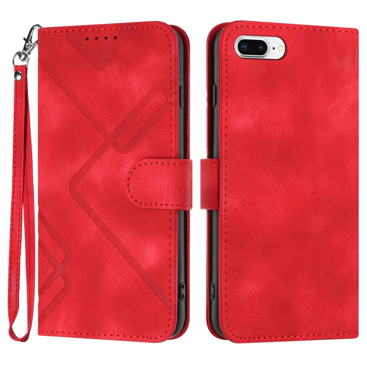 Line Pattern Skin Feel Leather Phone Case