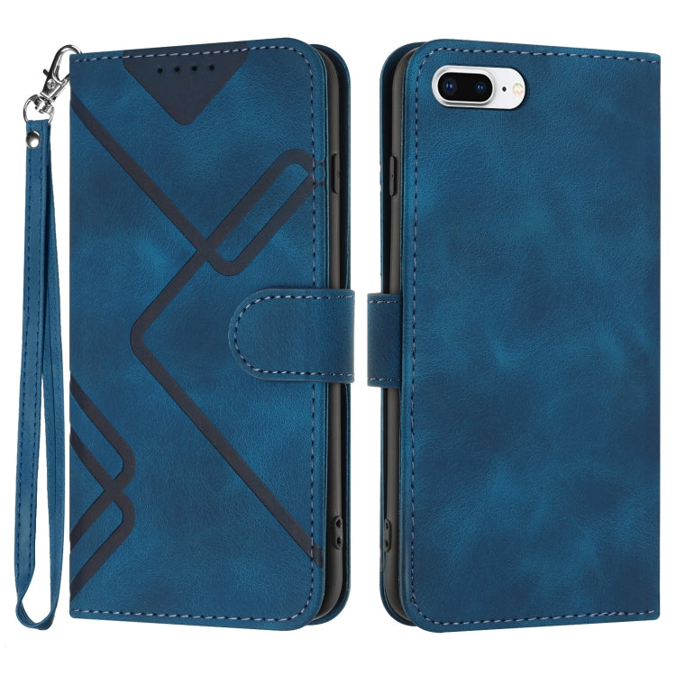Line Pattern Skin Feel Leather Phone Case